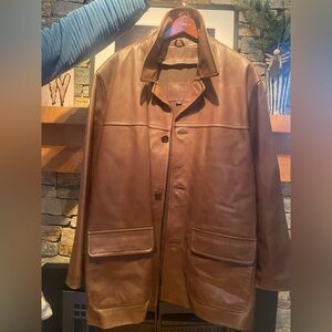 Coach Brown Leather Trench Coat